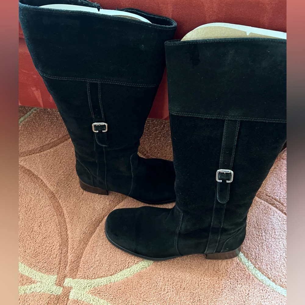 LaCanadienne Black Suede Knee High Boot Size 8M